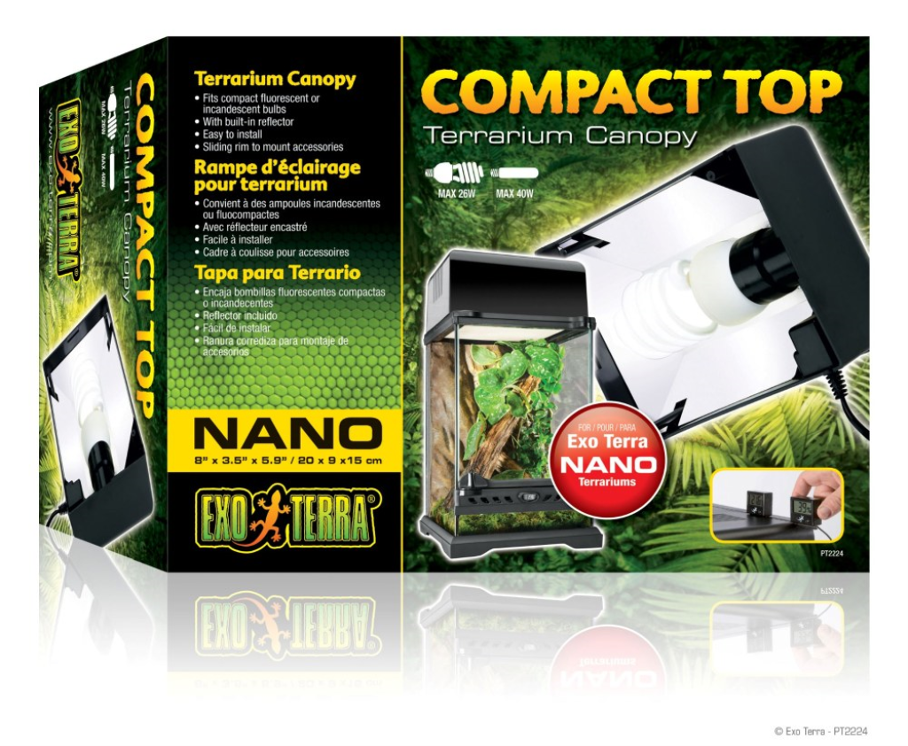 Exo Terra Compact Top Terrarium Canopy, 8-in