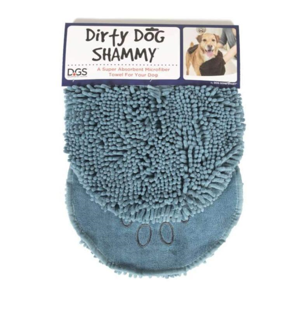 Dog Gone Smart Dirty Dog Shammy Towel for Dogs, Pacific Blue, 13-in x 31-in